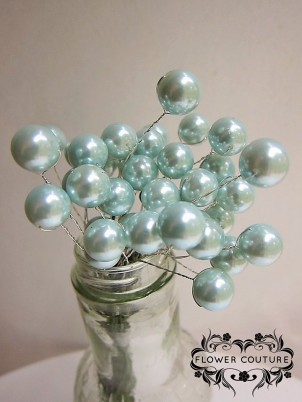 powder blue faux pearls